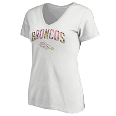 Denver Broncos Women's Floral Arch T-Shirt White - NFL