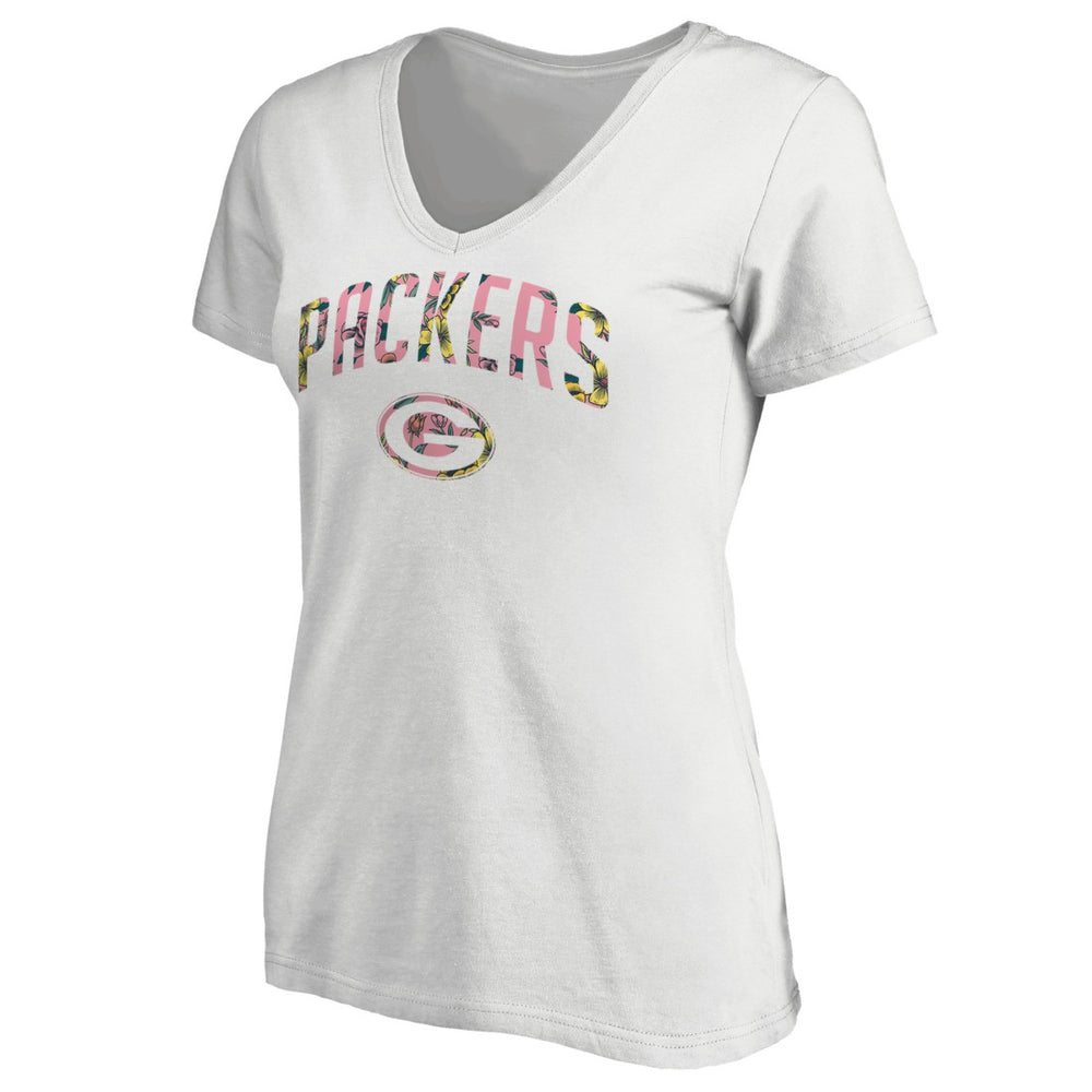 Green Bay Packers Women's Floral Arch T-Shirt White - NFL