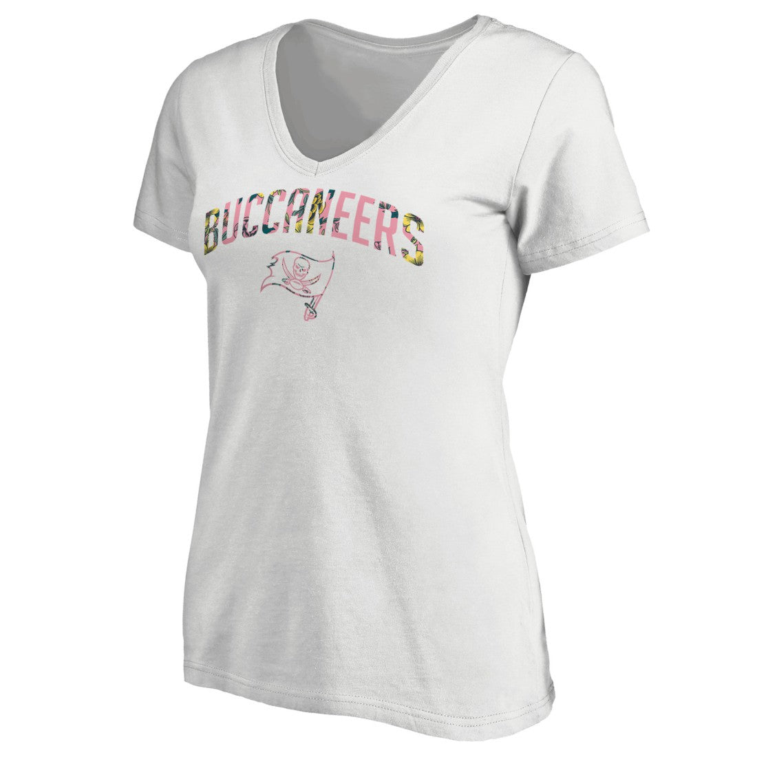 Tampa Bay Buccaneers Women's Floral Arch T-Shirt White - NFL