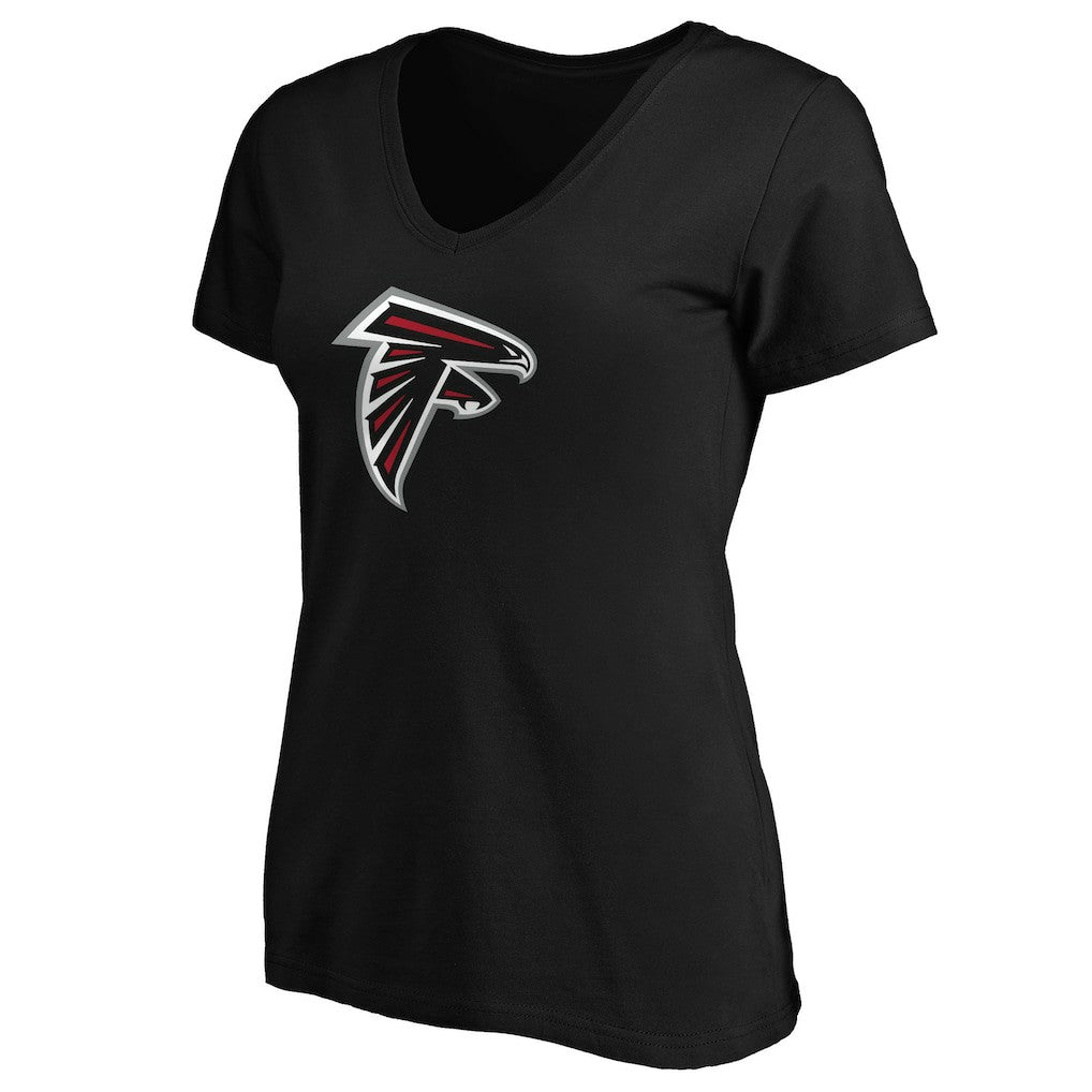 Atlanta Falcons Women's Primary Logo V-Neck T-Shirt Black - NFL