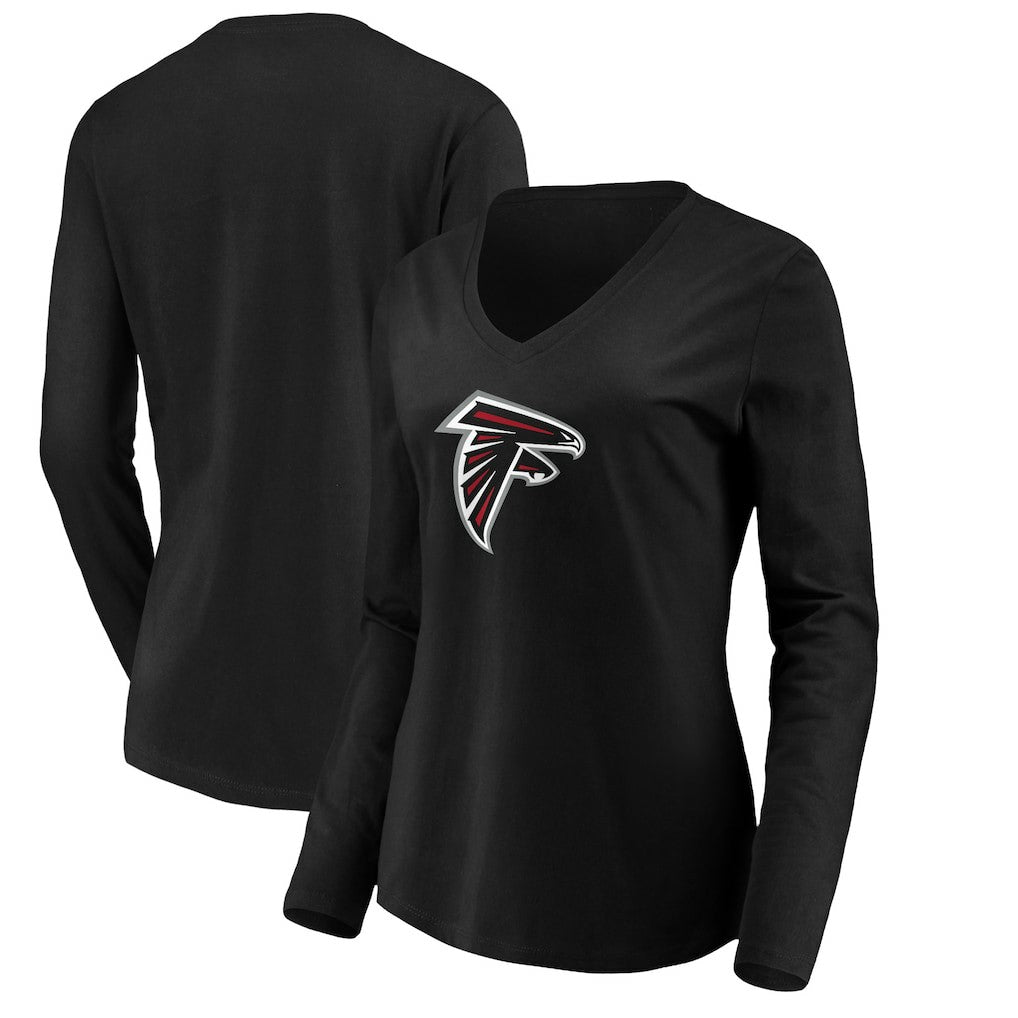 Atlanta Falcons Women's Primary Logo Long Sleeve T-Shirt Black - NFL