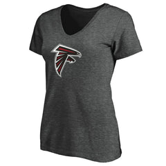 Atlanta Falcons Women's Primary Logo V-Neck T-Shirt Heather Gray - NFL