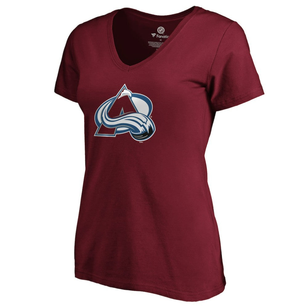 Nathan MacKinnon Colorado Avalanche - Women's Playmaker V-Neck T-Shirt Garnet