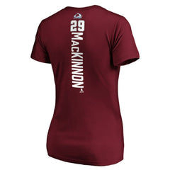 Nathan MacKinnon Colorado Avalanche - Women's Playmaker V-Neck T-Shirt Garnet