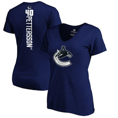 Elias Pettersson Vancouver Canucks - Women's Playmaker V-Neck T-Shirt Royal