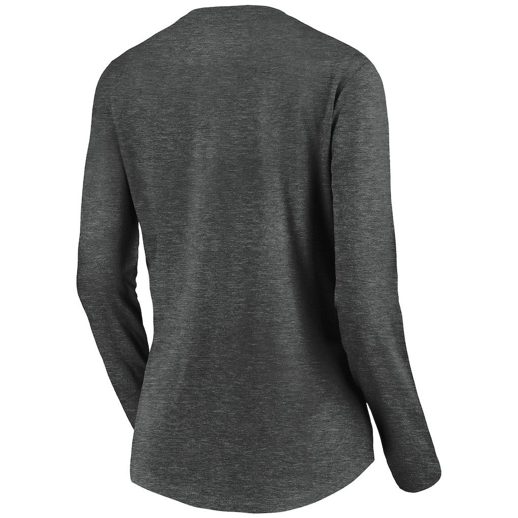 Los Angeles Chargers Women's Victory Arch Long Sleeve V-Neck T-Shirt Heather Gray - NFL