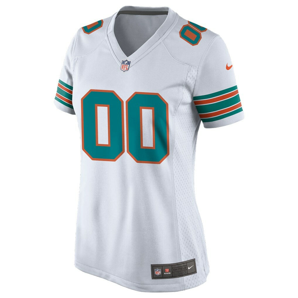 Miami Dolphins Women's Alternate Custom Game Jersey White - Nike
