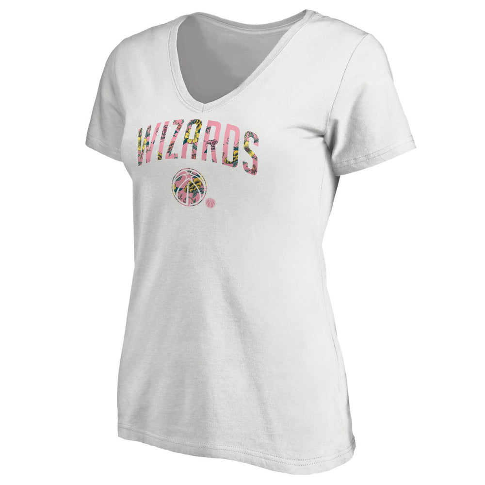 NBA - Washington Wizards Women's Floral Arch V-Neck T-Shirt - White