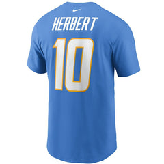 Justin Herbert Los Angeles Chargers Name & Number T-Shirt Powder Blue - Nike