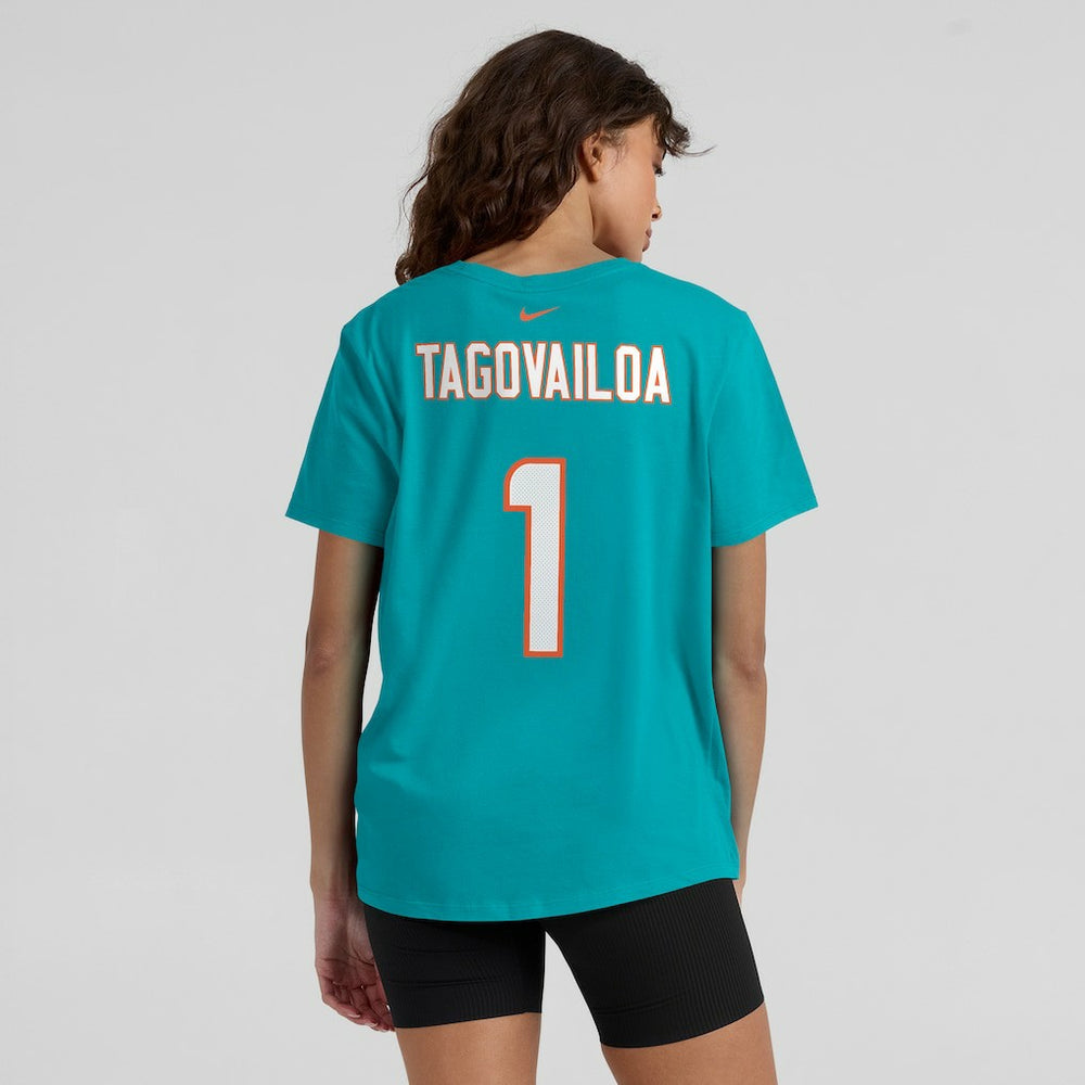 Tua Tagovailoa Miami Dolphins Women's Name & Number T-Shirt Aqua - Nike