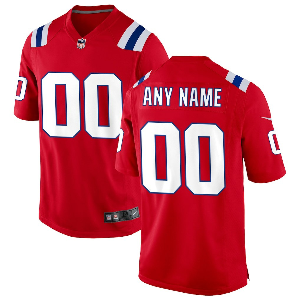 New England Patriots Alternate Custom Jersey Red - Nike