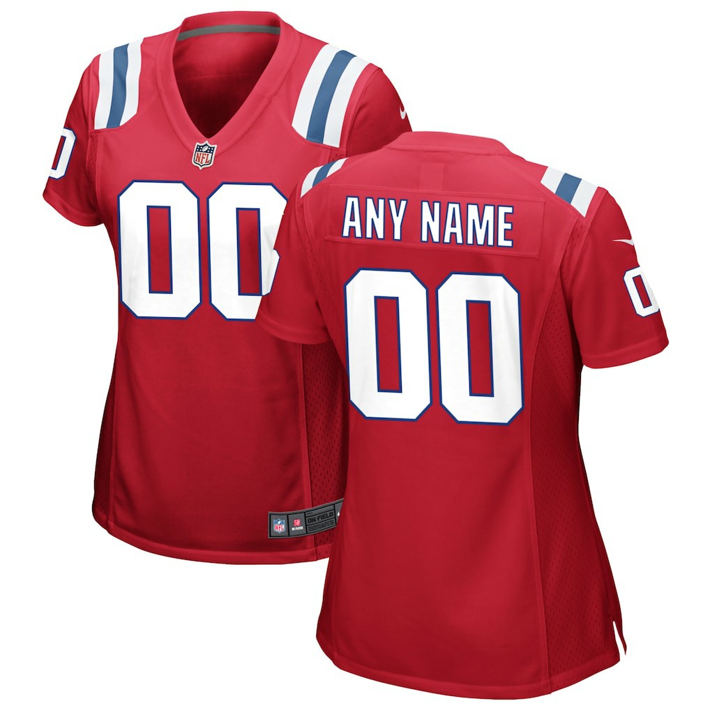 New England Patriots Women's Alternate Custom Jersey - Red | NFL Jerseys