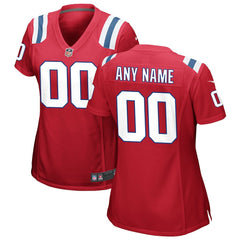 New England Patriots Women's Alternate Custom Jersey Red - Nike