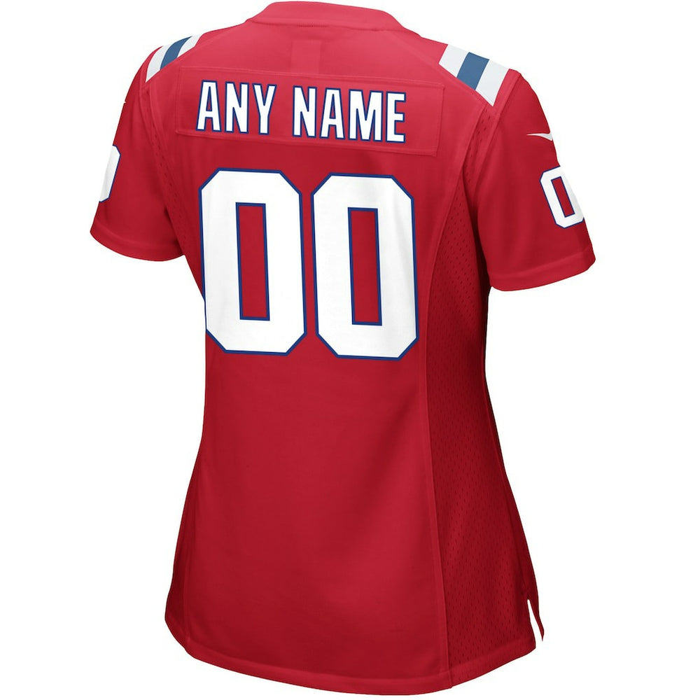 New England Patriots Women's Alternate Custom Jersey Red - Nike