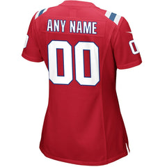 New England Patriots Women's Alternate Custom Jersey Red - Nike
