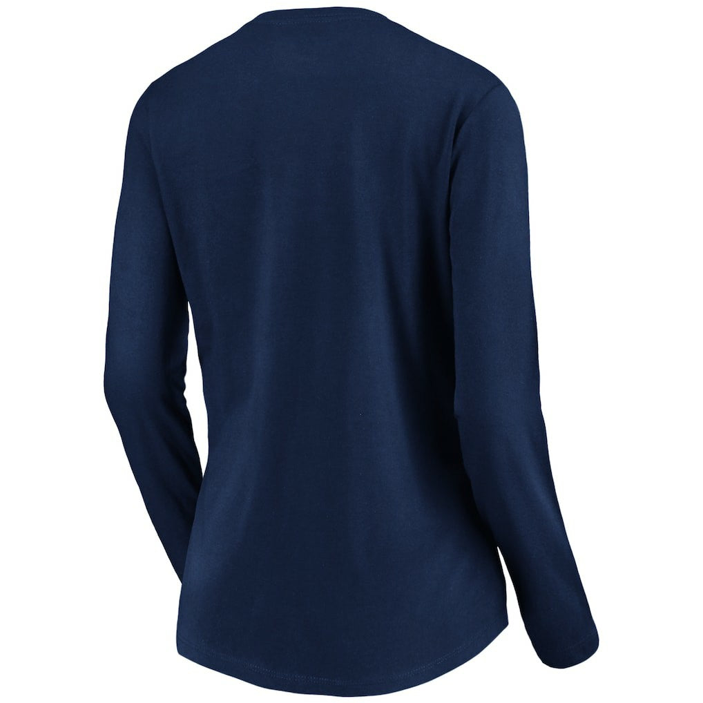 Baltimore Ravens Women's Banner Wave V-Neck Long Sleeve T-Shirt Navy - NFL