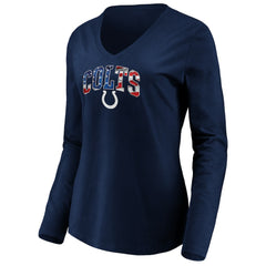 Indianapolis Colts Women's Banner Wave V-Neck Long Sleeve T-Shirt Navy - NFL