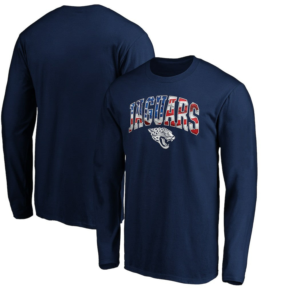 Jacksonville Jaguars Banner Wave Long Sleeve T-Shirt Navy - NFL