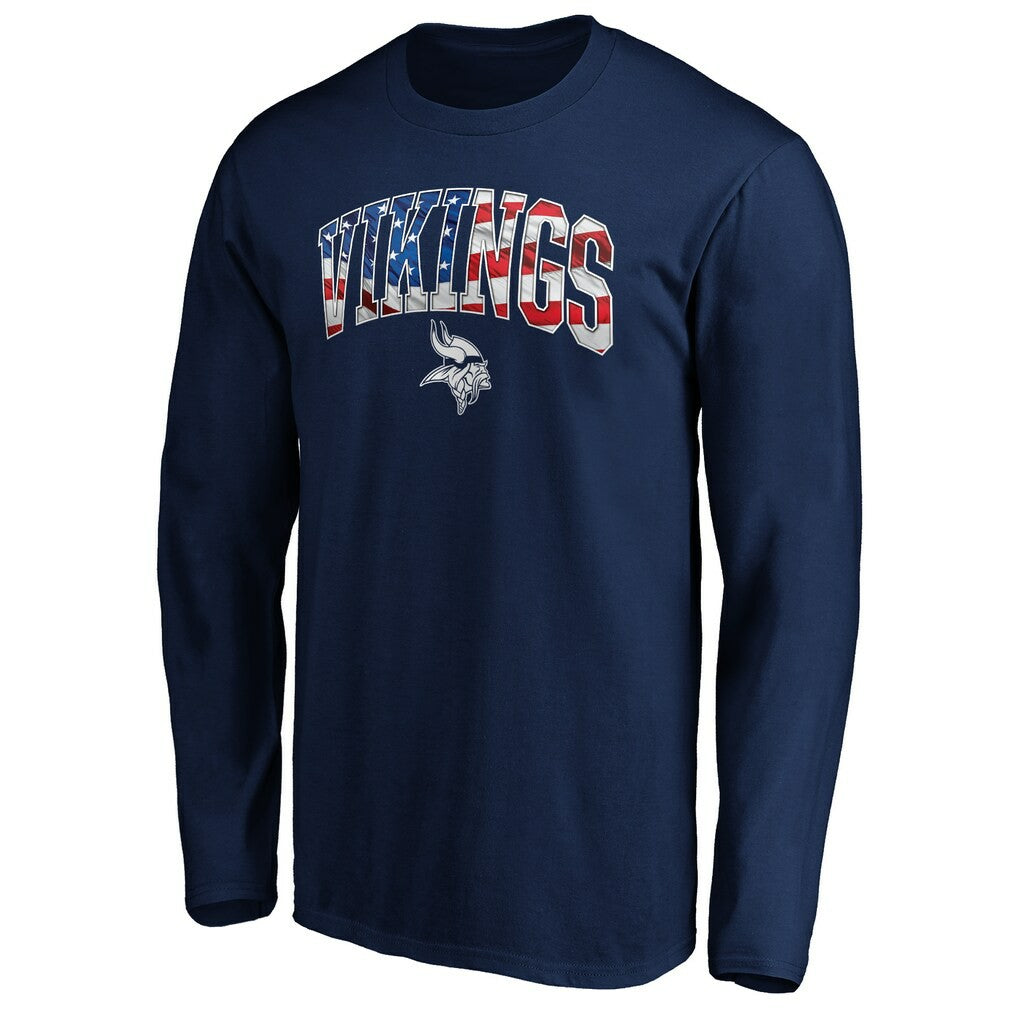 Minnesota Vikings Banner Wave Long Sleeve T-Shirt Navy - NFL