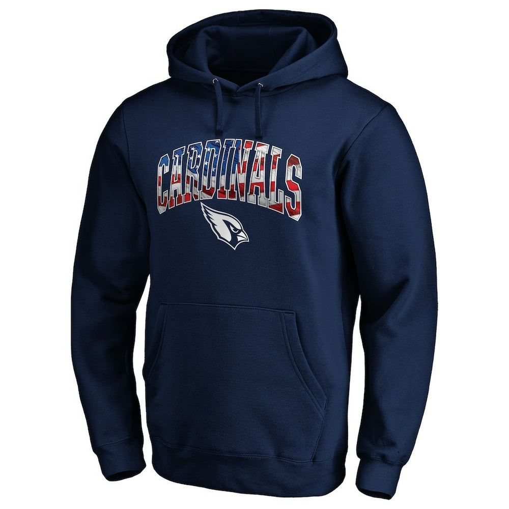 Arizona Cardinals Banner Wave Fitted Pullover Hoodie Navy - NFL