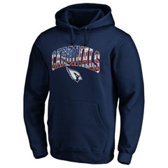 Arizona Cardinals Banner Wave Fitted Pullover Hoodie Navy - NFL