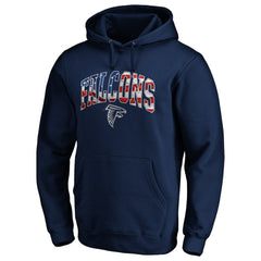 Atlanta Falcons Banner Wave Fitted Pullover Hoodie Navy - NFL