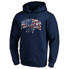 Carolina Panthers Banner Wave Fitted Pullover Hoodie Navy - NFL