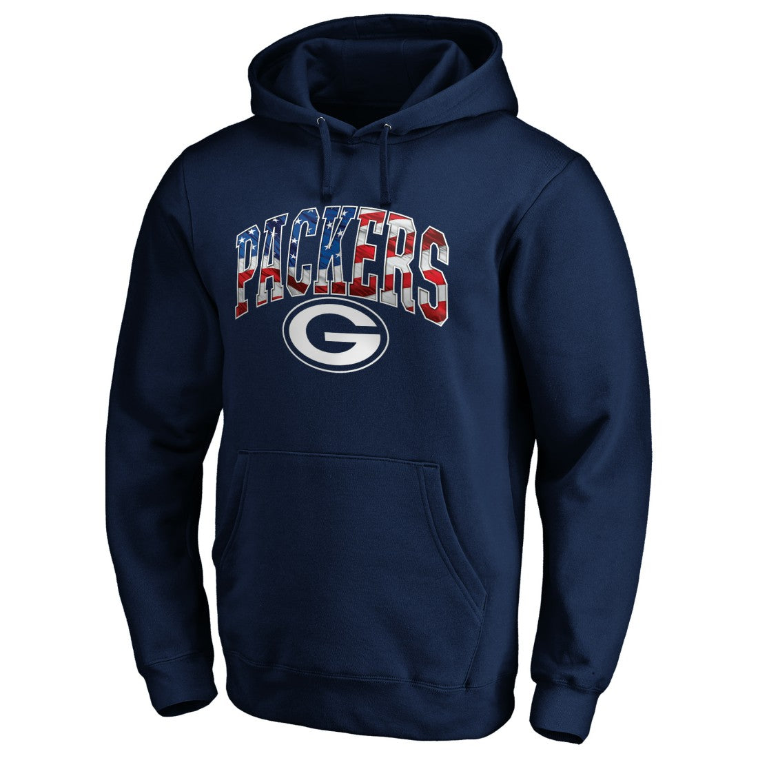 Green Bay Packers Banner Wave Fitted Pullover Hoodie Navy - NFL