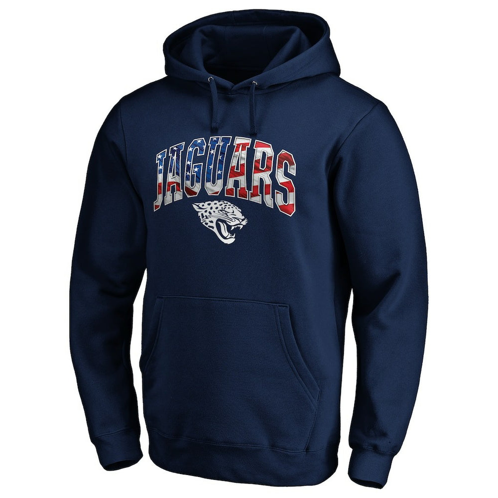 Jacksonville Jaguars Banner Wave Fitted Pullover Hoodie Navy - NFL