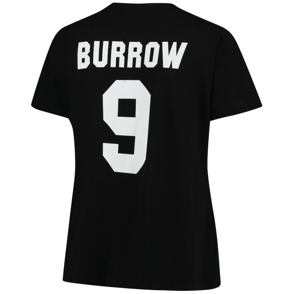 Joe Burrow Cincinnati Bengals Women's Plus Size Name & Number V-Neck T-Shirt Black - Fanatics