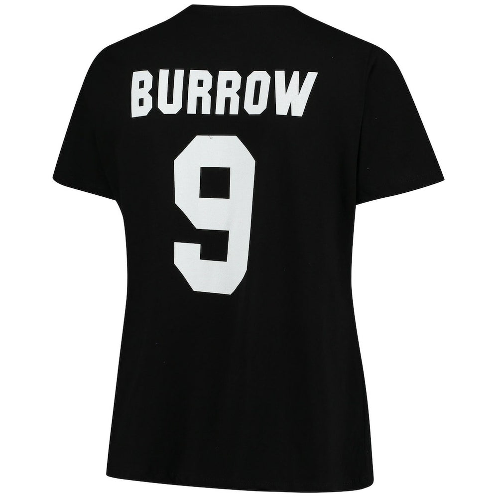 Joe Burrow Cincinnati Bengals Women's Plus Size Name & Number V-Neck T-Shirt Black - Fanatics