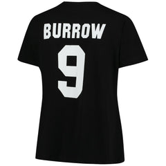 Joe Burrow Cincinnati Bengals Women's Plus Size Name & Number V-Neck T-Shirt Black - Fanatics