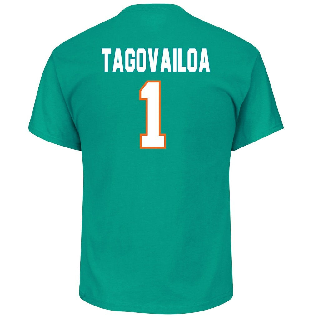 Tua Tagovailoa Miami Dolphins Big & Tall Player Name & Number T-Shirt Aqua - Fanatics