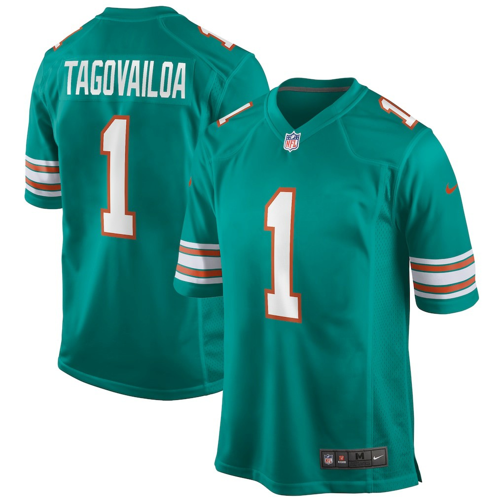Tua Tagovailoa Miami Dolphins Alternate Game Jersey Aqua - Nike