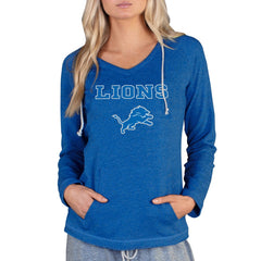 Detroit Lions Concepts Sport Women's Mainstream Tri-Blend Raglan Hoodie V-Neck Top Blue - NFL
