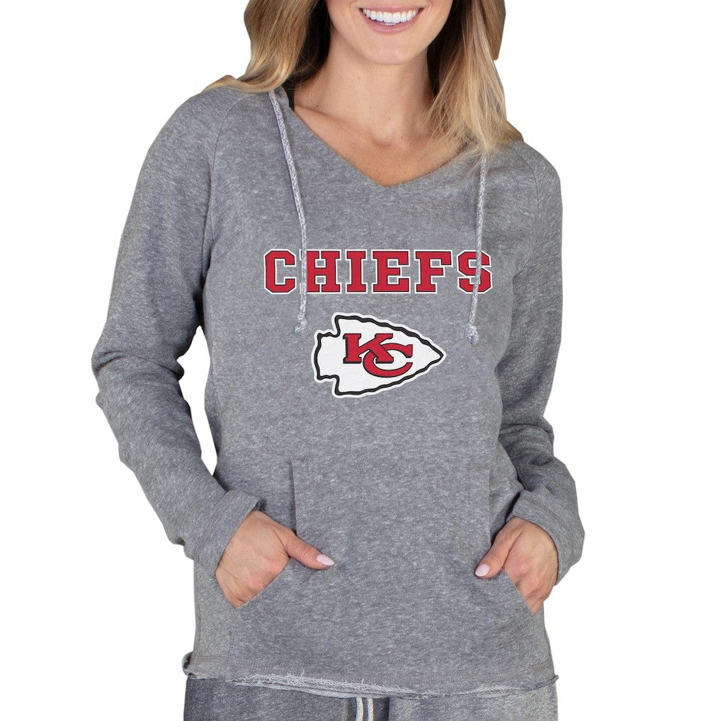 Kansas City Chiefs Concepts Sport Women's Mainstream Tri-Blend Raglan Hoodie V-Neck Top Gray - NFL