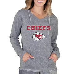 Kansas City Chiefs Concepts Sport Women's Mainstream Tri-Blend Raglan Hoodie V-Neck Top Gray - NFL
