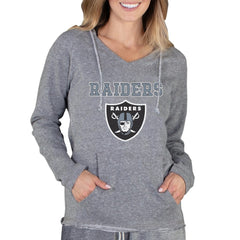 Las Vegas Raiders Concepts Sport Women's Mainstream Tri-Blend Raglan Hoodie V-Neck Top Gray - NFL