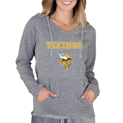 Minnesota Vikings Concepts Sport Women's Mainstream Tri-Blend Raglan Hoodie V-Neck Top Gray - NFL