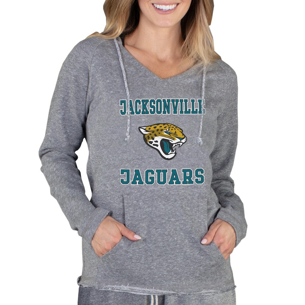 Jacksonville Jaguars Concepts Sport Women's Mainstream Tri-Blend Raglan Hoodie V-Neck Top Gray - NFL