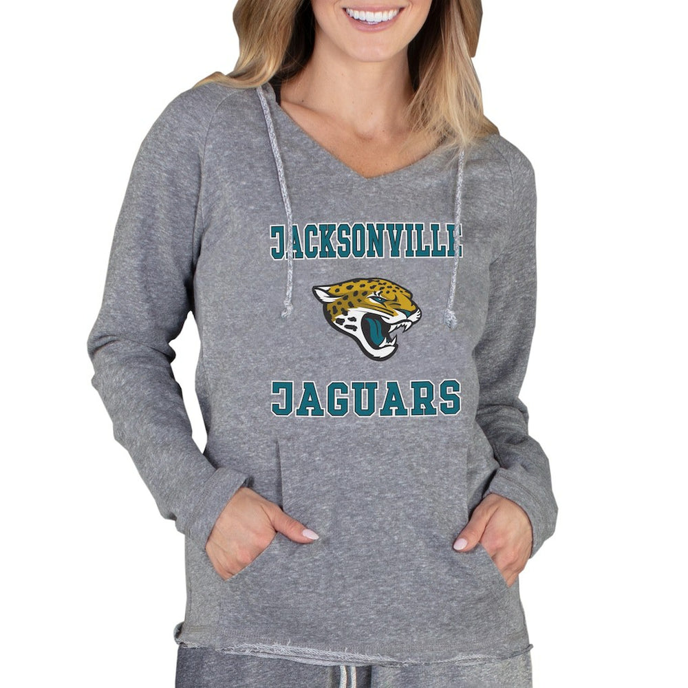 Jacksonville Jaguars Concepts Sport Women's Mainstream Tri-Blend Raglan Hoodie V-Neck Top Gray - NFL