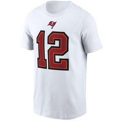 Tom Brady Tampa Bay Buccaneers Name & Number T-Shirt White - Nike