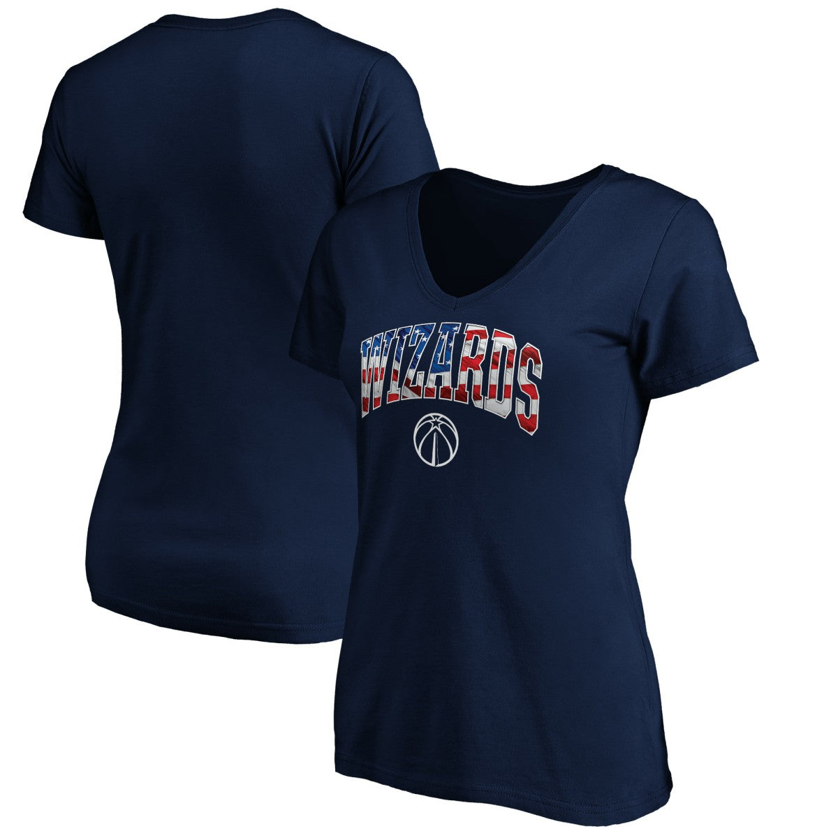 NBA - Washington Wizards Women's Banner Wave V-Neck T-Shirt - Navy