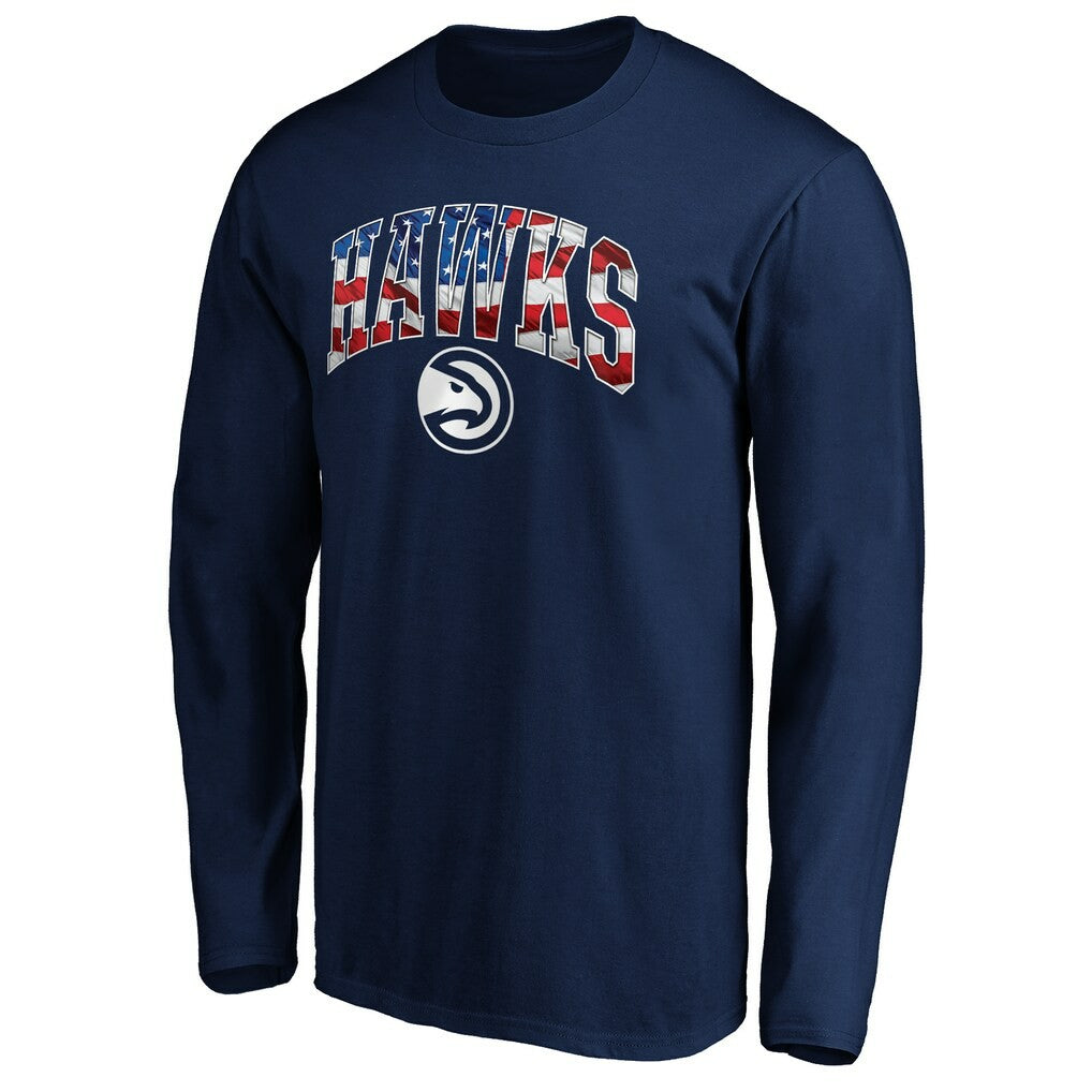 NBA - Atlanta Hawks Banner Wave Long Sleeve T-Shirt - Navy