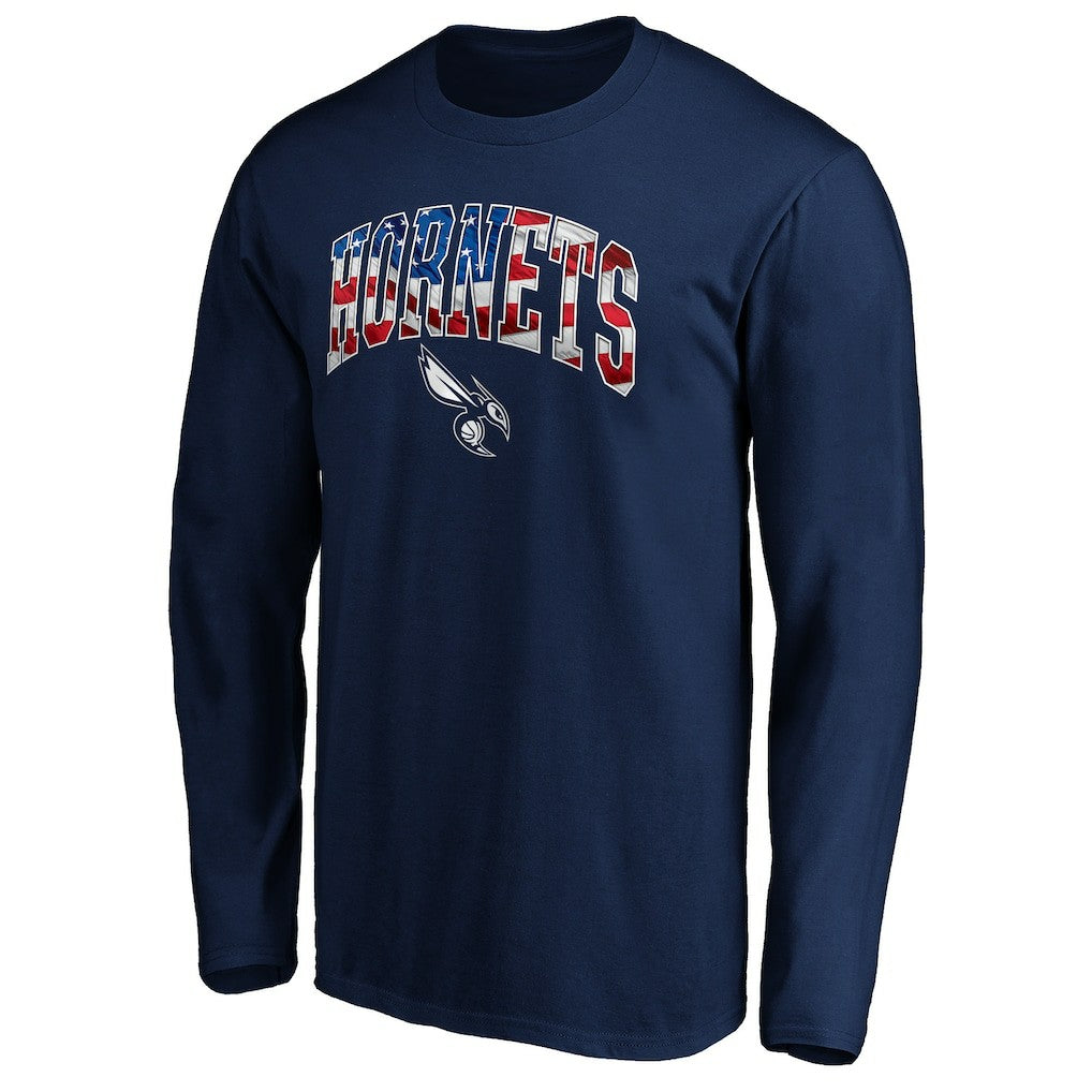 NBA - Charlotte Hornets Banner Wave Long Sleeve T-Shirt - Navy