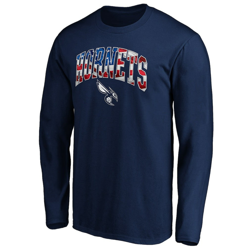 NBA - Charlotte Hornets Banner Wave Long Sleeve T-Shirt - Navy