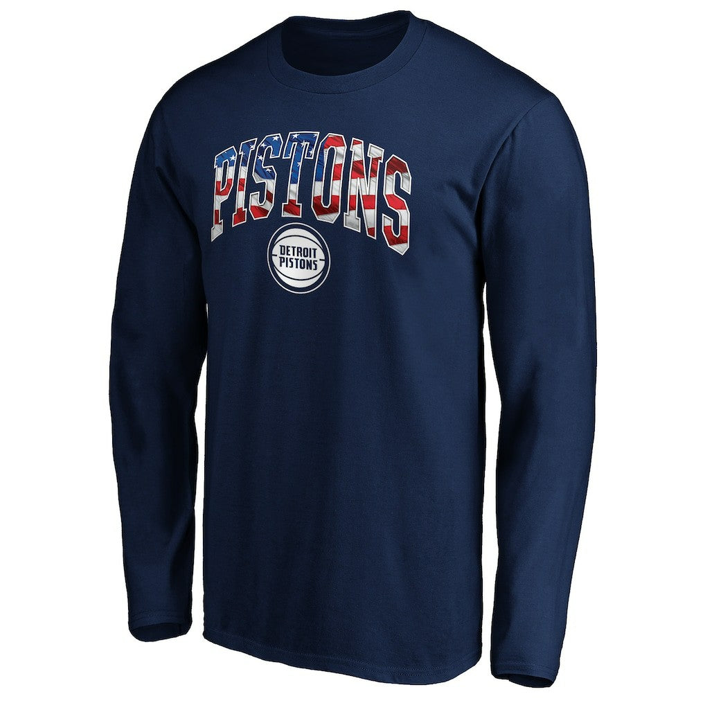 NBA - Detroit Pistons Banner Wave Long Sleeve T-Shirt - Navy
