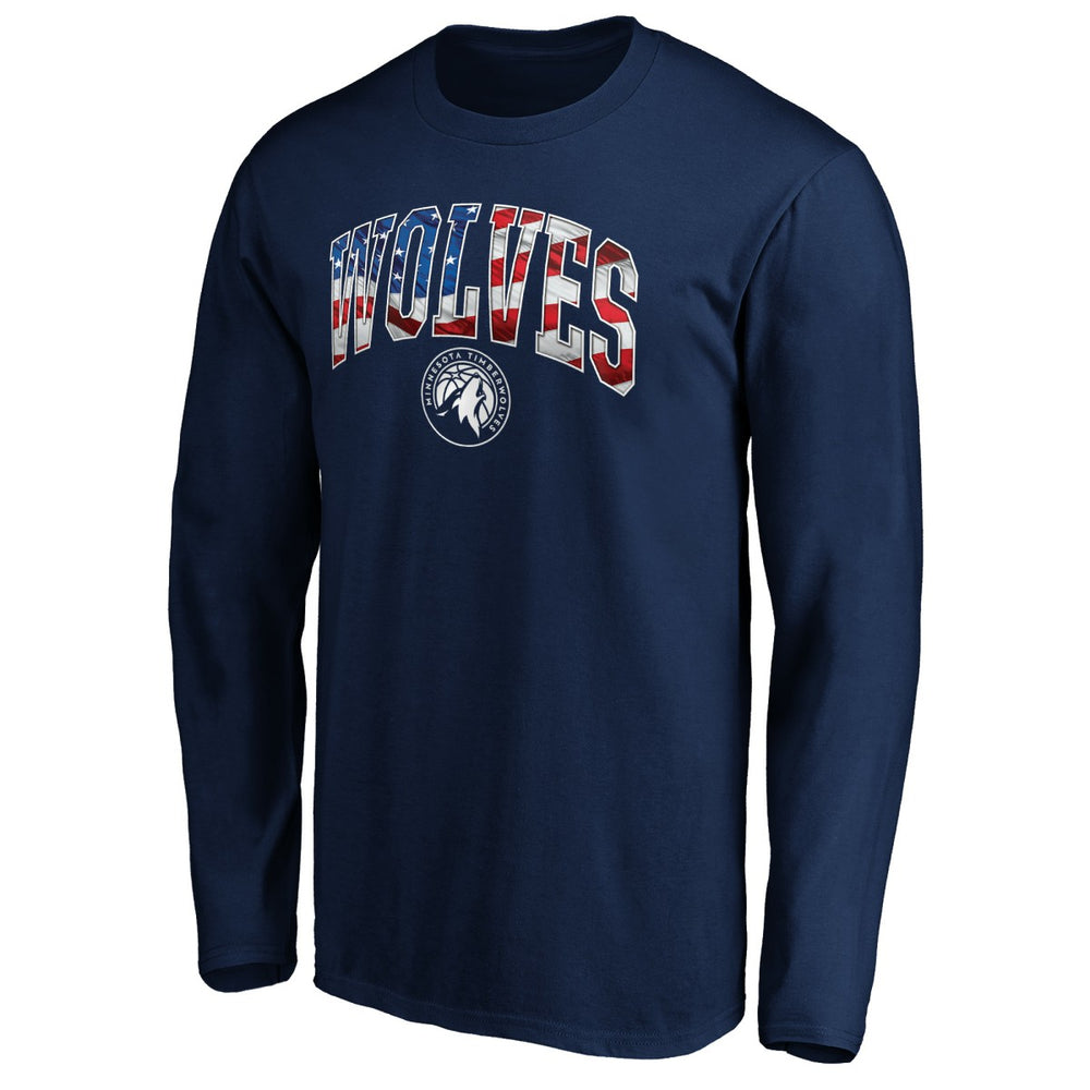 NBA - Minnesota Timberwolves Banner Wave Long Sleeve T-Shirt - Navy