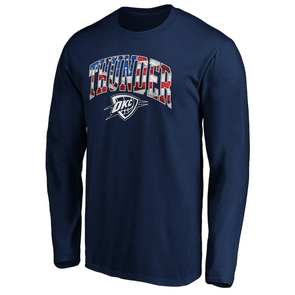 NBA - Oklahoma City Thunder Banner Wave Long Sleeve T-Shirt - Navy