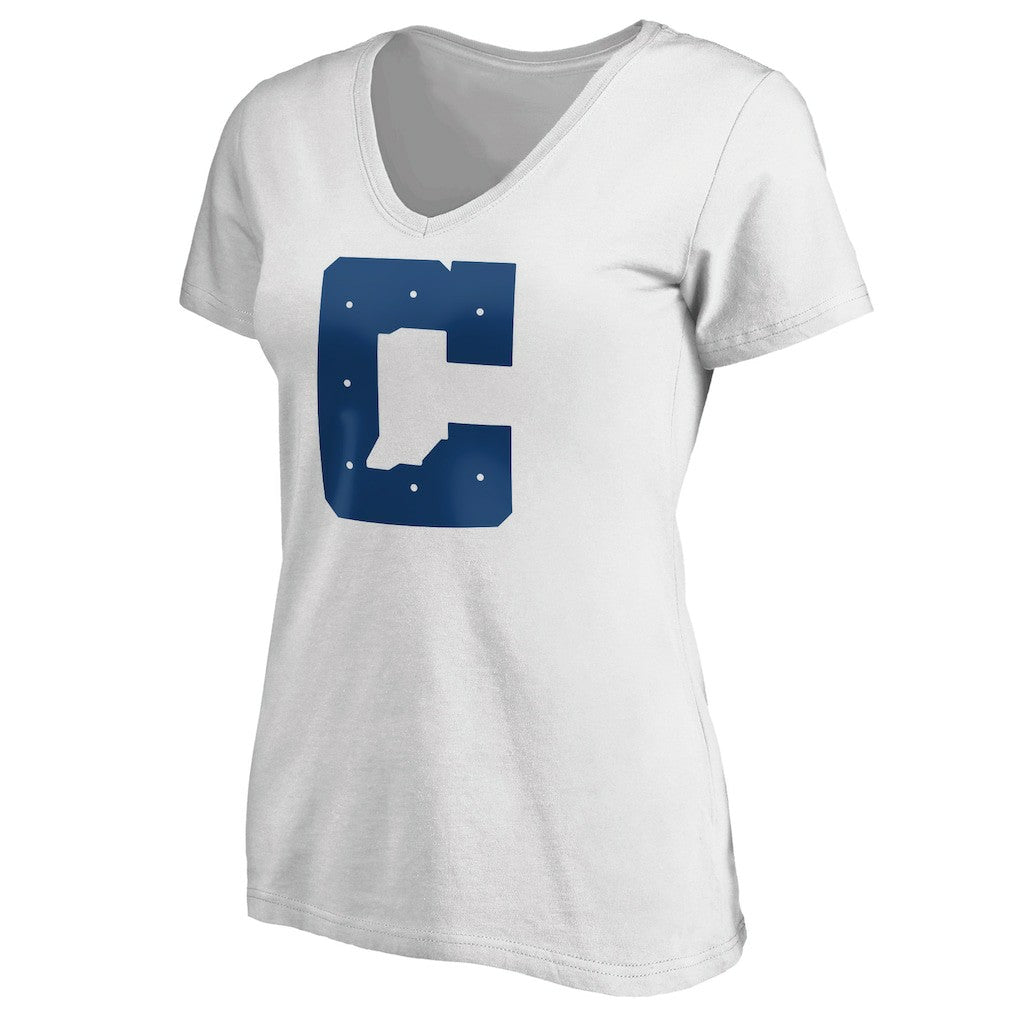 Indianapolis Colts Women's Secondary Logo V-Neck T-Shirt White - NFL